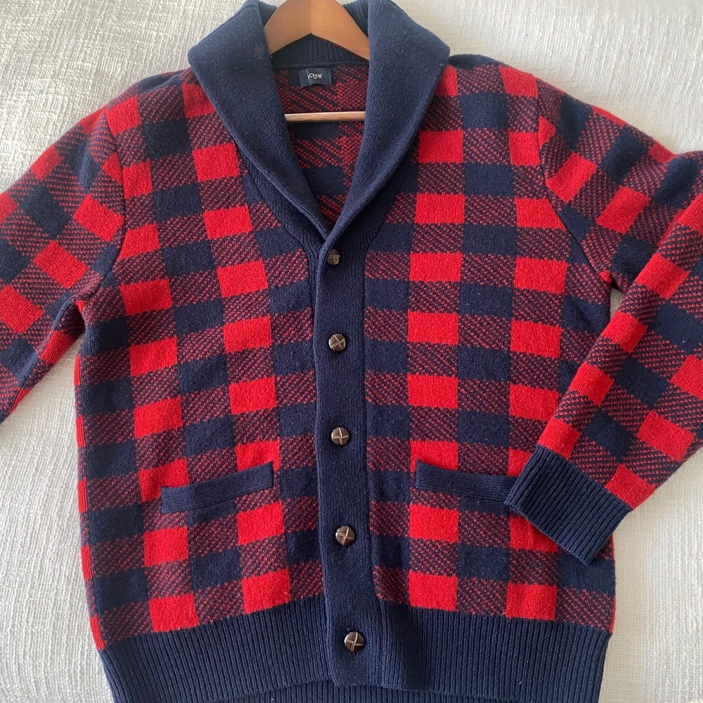 J.Crew 100% Lambswool Crewneck Cardigan Sweater – Style E3697